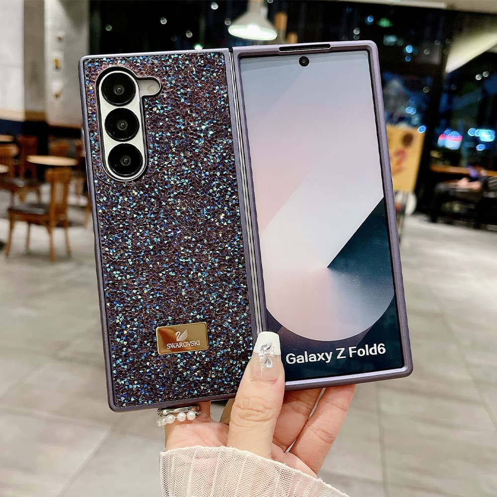 Swarovski Samsung Galaxy Z Fold/Flip Case - Crystal Rhinestone Design with Swan Logo