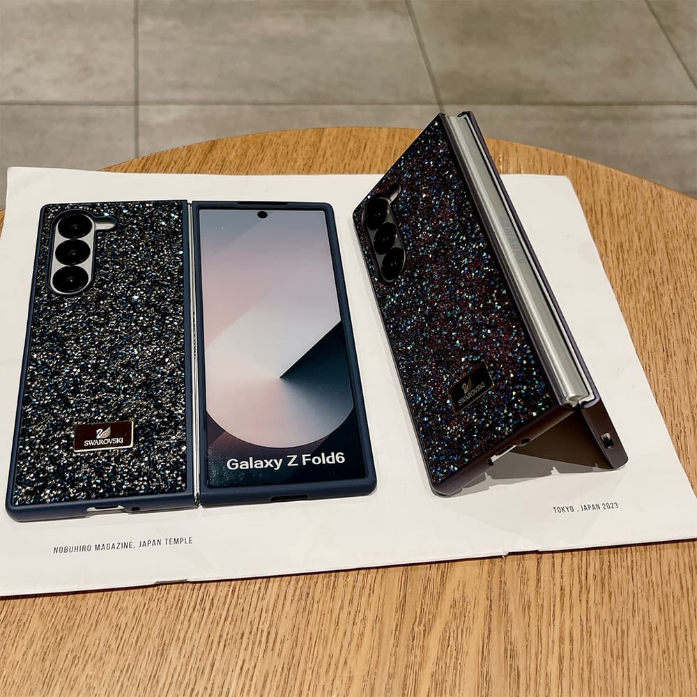 Swarovski Samsung Galaxy Z Fold/Flip Case - Crystal Rhinestone Design with Swan Logo
