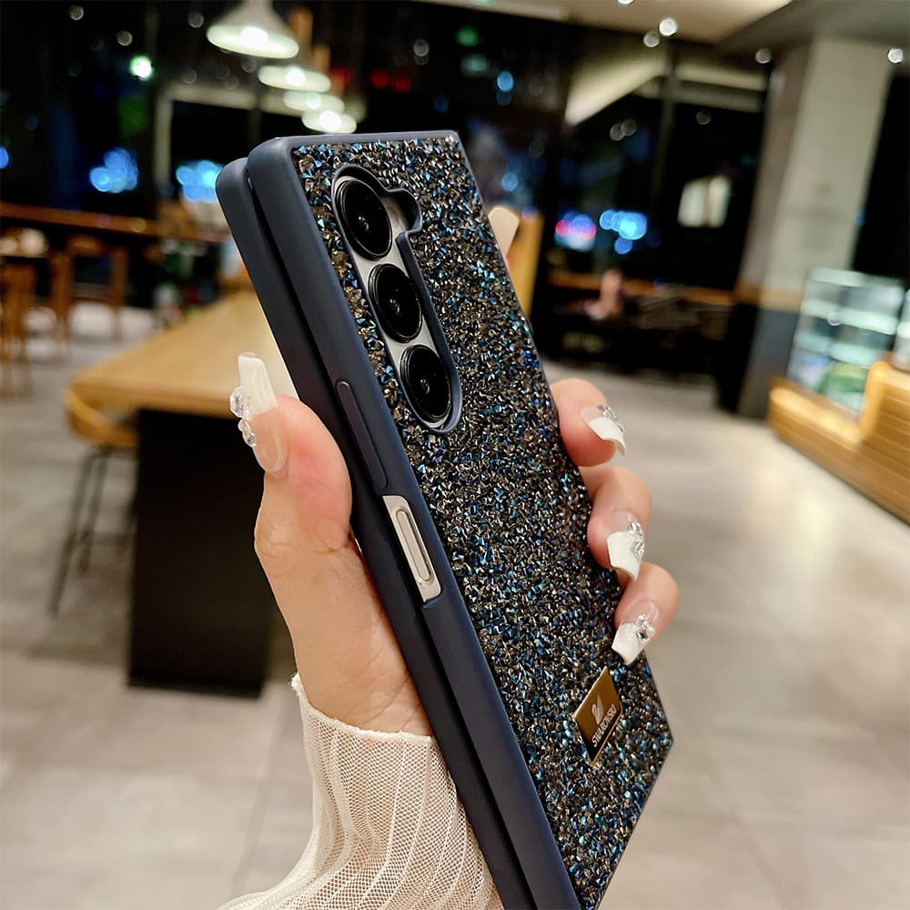 Swarovski Samsung Galaxy Z Fold/Flip Case - Crystal Rhinestone Design with Swan Logo