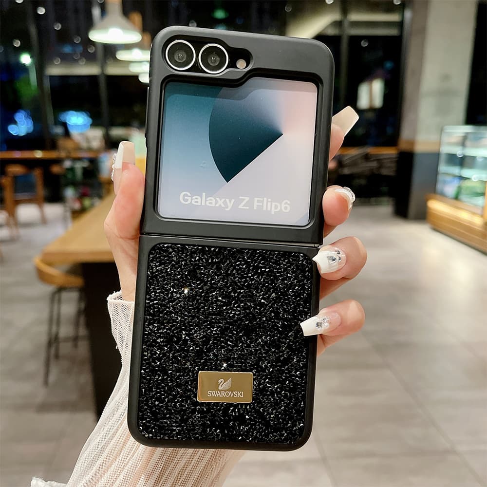 Swarovski Samsung Galaxy Z Fold/Flip Case - Crystal Rhinestone Design with Swan Logo