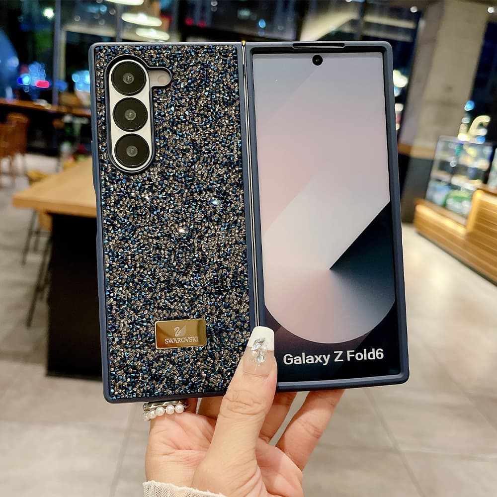 Swarovski Samsung Galaxy Z Fold/Flip Case - Crystal Rhinestone Design with Swan Logo