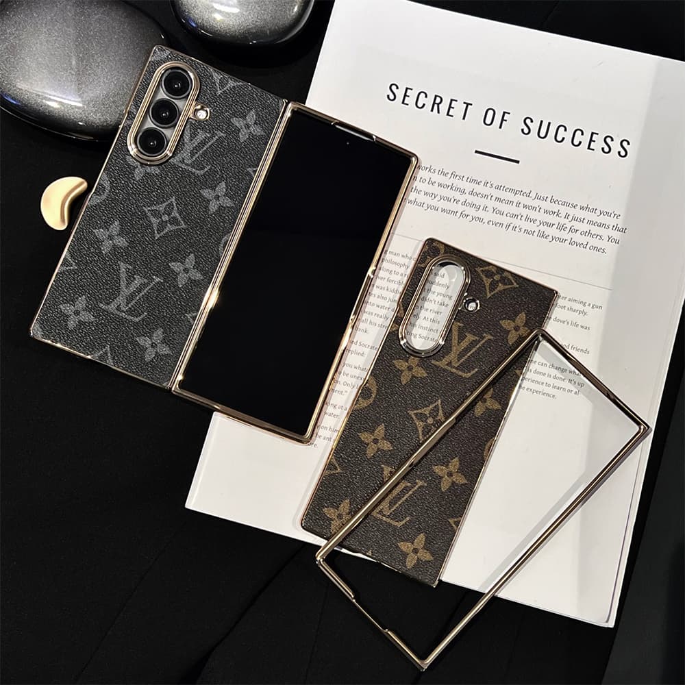 LV Gold Frame Samsung Galaxy Z Fold Case - Monogram Pattern
