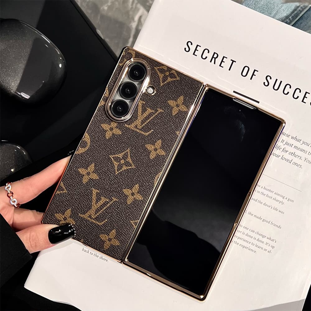 LV Gold Frame Samsung Galaxy Z Fold Case - Monogram Pattern