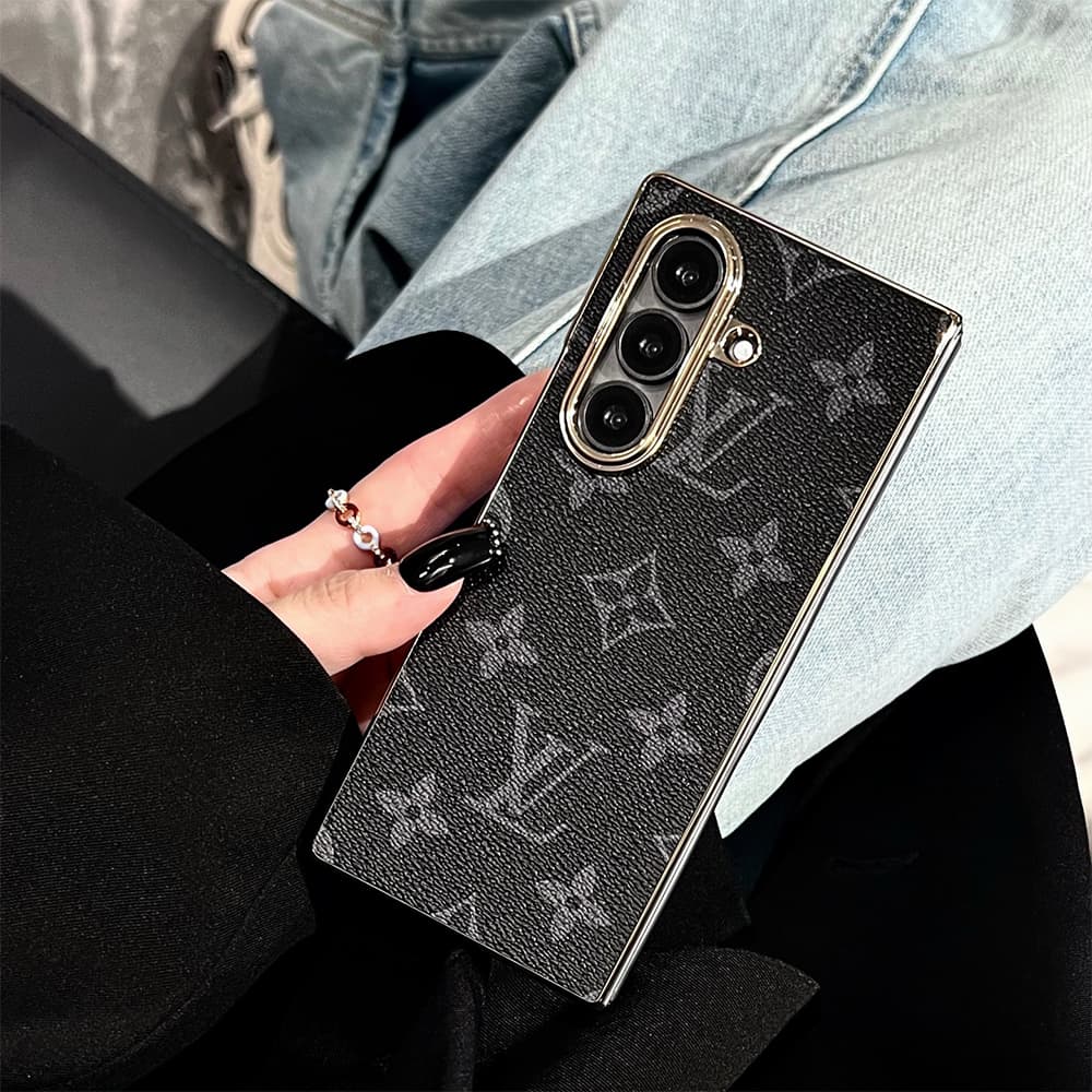 LV Gold Frame Samsung Galaxy Z Fold Case - Monogram Pattern