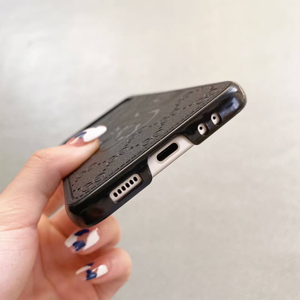 Gucci Embossed GG Supreme Leather Samsung Galaxy Z Flip Fold Case