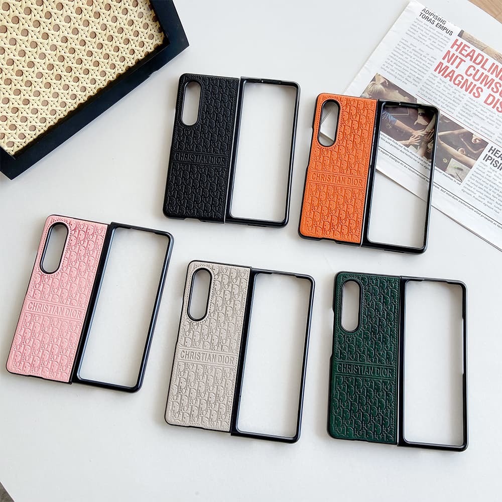 Dior Embossed Oblique Leather Samsung Galaxy Z Flip Fold Case