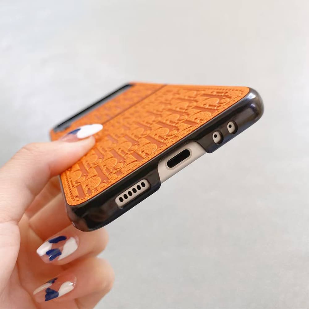 Dior Embossed Oblique Leather Samsung Galaxy Z Flip Fold Case