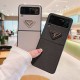 Prada Saffiano Leather Triangle Logo Samsung Galaxy Z Flip Fold Case