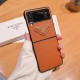 Prada Saffiano Leather Triangle Logo Samsung Galaxy Z Flip Fold Case