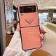 Prada Glossy Croc Triangle Logo Samsung Galaxy Z Flip Fold Case