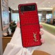 YSL Glossy Croc Logo Samsung Galaxy Z Flip Fold Case