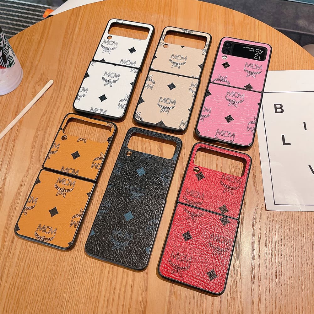 MCM Visetos Monogram Leather Samsung Galaxy Z Flip Fold Case