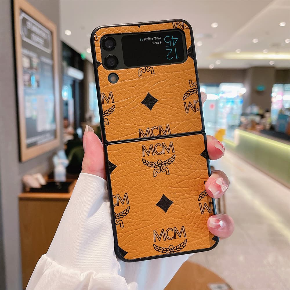 MCM Visetos Monogram Leather Samsung Galaxy Z Flip Fold Case