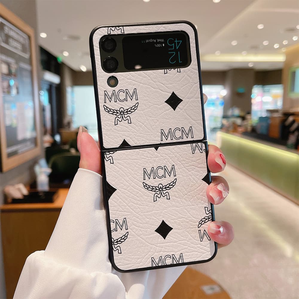 MCM Visetos Monogram Leather Samsung Galaxy Z Flip Fold Case