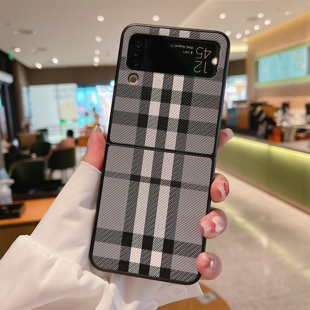 Burberry Vintage Check Leather Samsung Galaxy Z Flip Fold Case