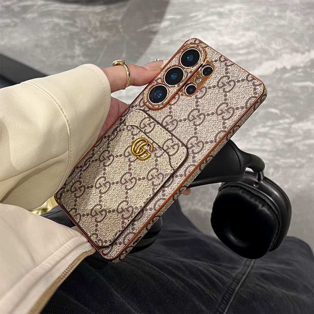 Louis Vuitton & Gucci Monogram Card Slot Leather Samsung Galaxy S Case