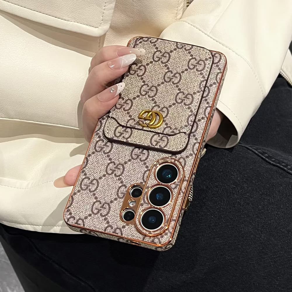 Louis Vuitton & Gucci Monogram Card Slot Leather Samsung Galaxy S Case