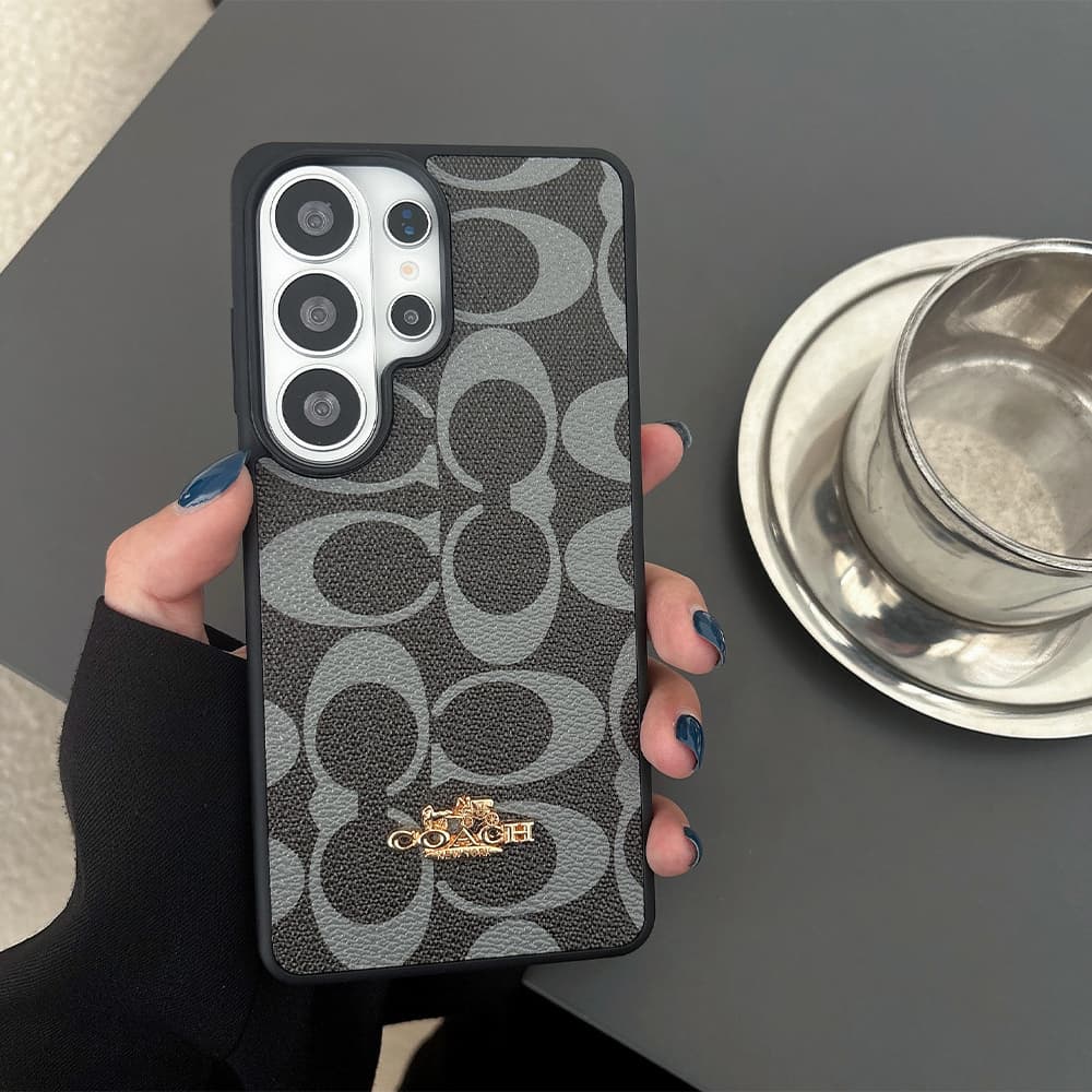 Coach MagSafe Signature C Monogram Leather Samsung Galaxy S & iPhone Case