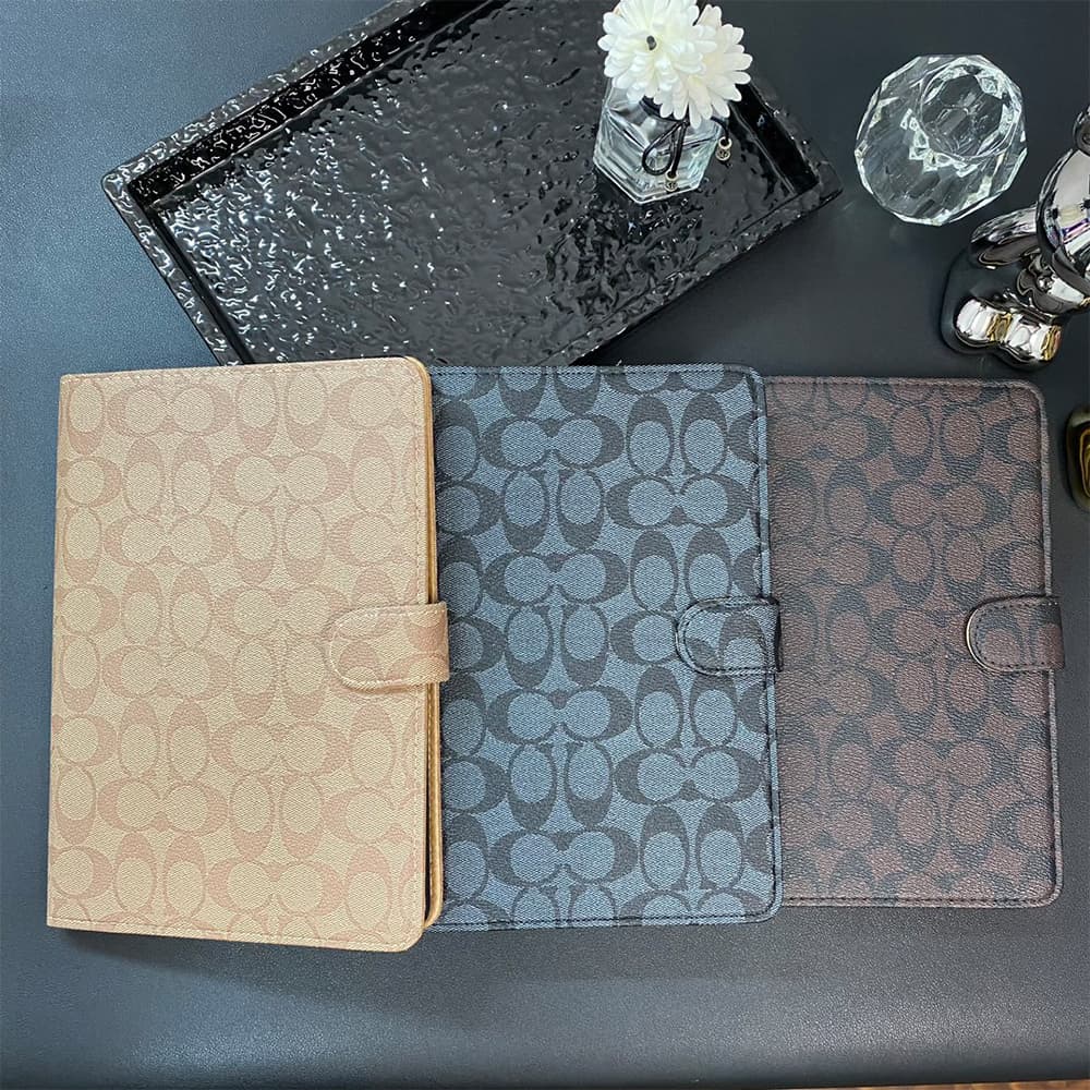 COACH Luxury iPad Case - Signature C Print with Card Slots & Stand (2018+ Models)