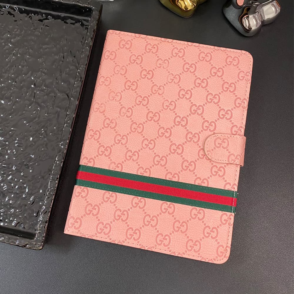 GUCCI Luxury iPad Case - GG Supreme with Red/Green Web & Card Slots (2018+ Models) GUCCI Luxury iPad Case - GG Supreme with Red/Green Web & Card Slots (2018+ Models)