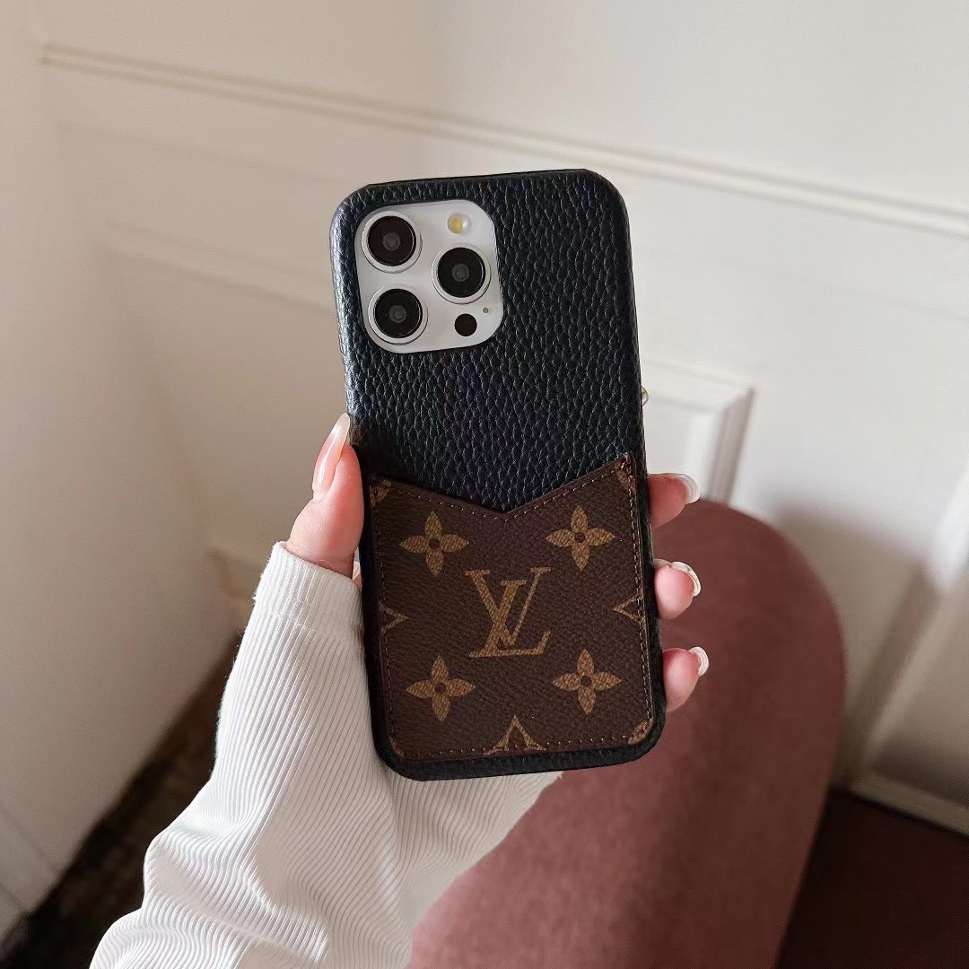 Luxury Louis Vuitton Inspired Phone Case for iPhone – Genuine Faux Leather with V-Card Slot Luxury Louis Vuitton Inspired Phone Case for iPhone – Genuine Faux Leather with V-Card Slot
