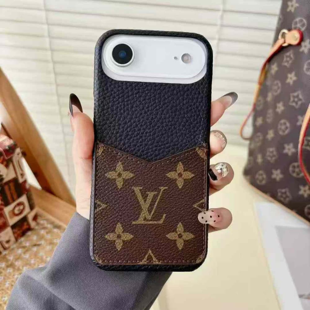 Louis Vuitton Luxury iPhone Case - Monogram Leather with Card Holder