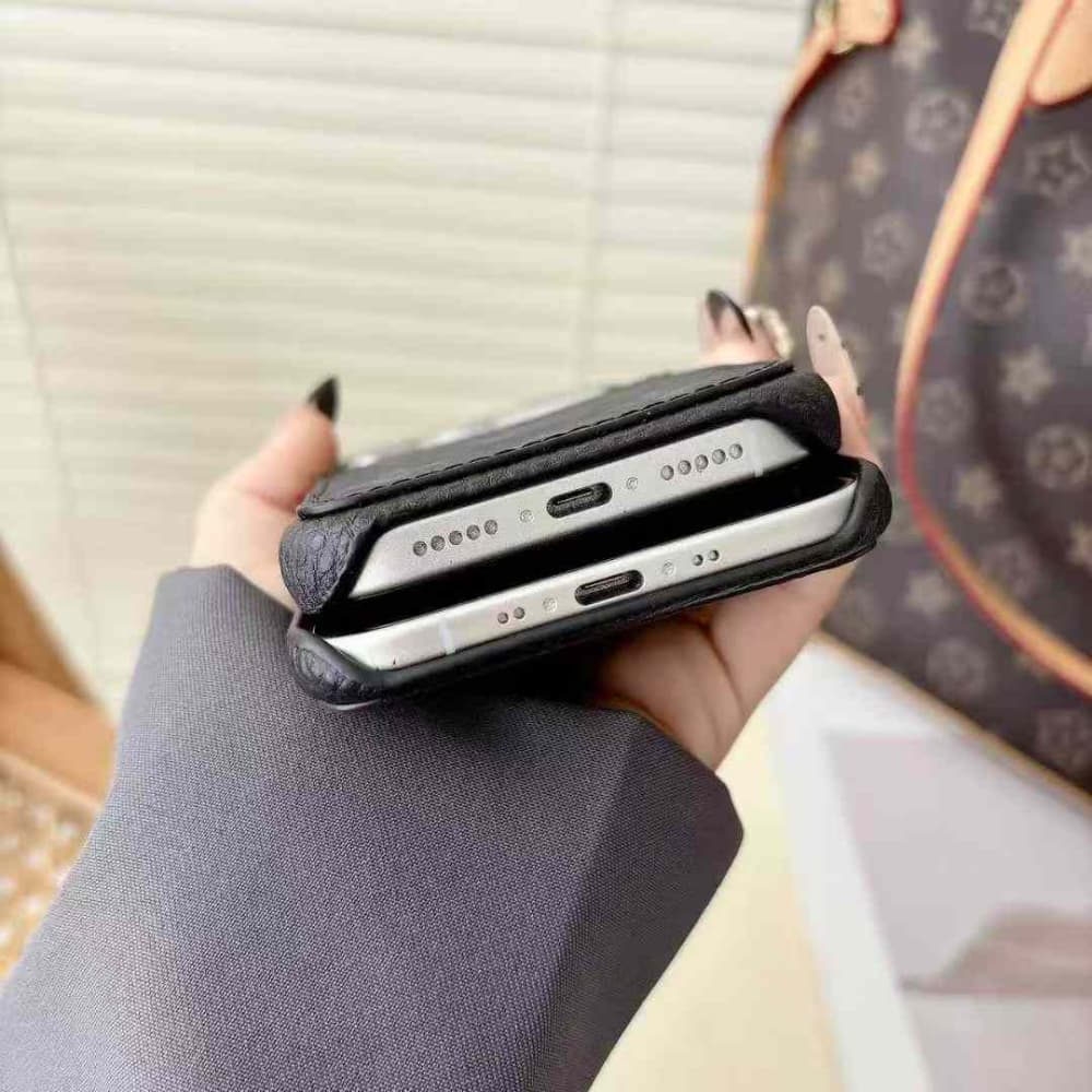 Louis Vuitton Luxury iPhone Case - Monogram Leather with Card Holder