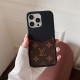Louis Vuitton Luxury iPhone Case - Monogram Leather with Card Holder Louis Vuitton Luxury iPhone Case - Monogram Leather with Card Holder