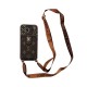 LV & Gucci Flip Card Holder & Crossbody Strap iPhone Case - Monogram Pattern