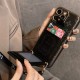 LV & Gucci Flip Card Holder & Crossbody Strap iPhone Case - Monogram Pattern