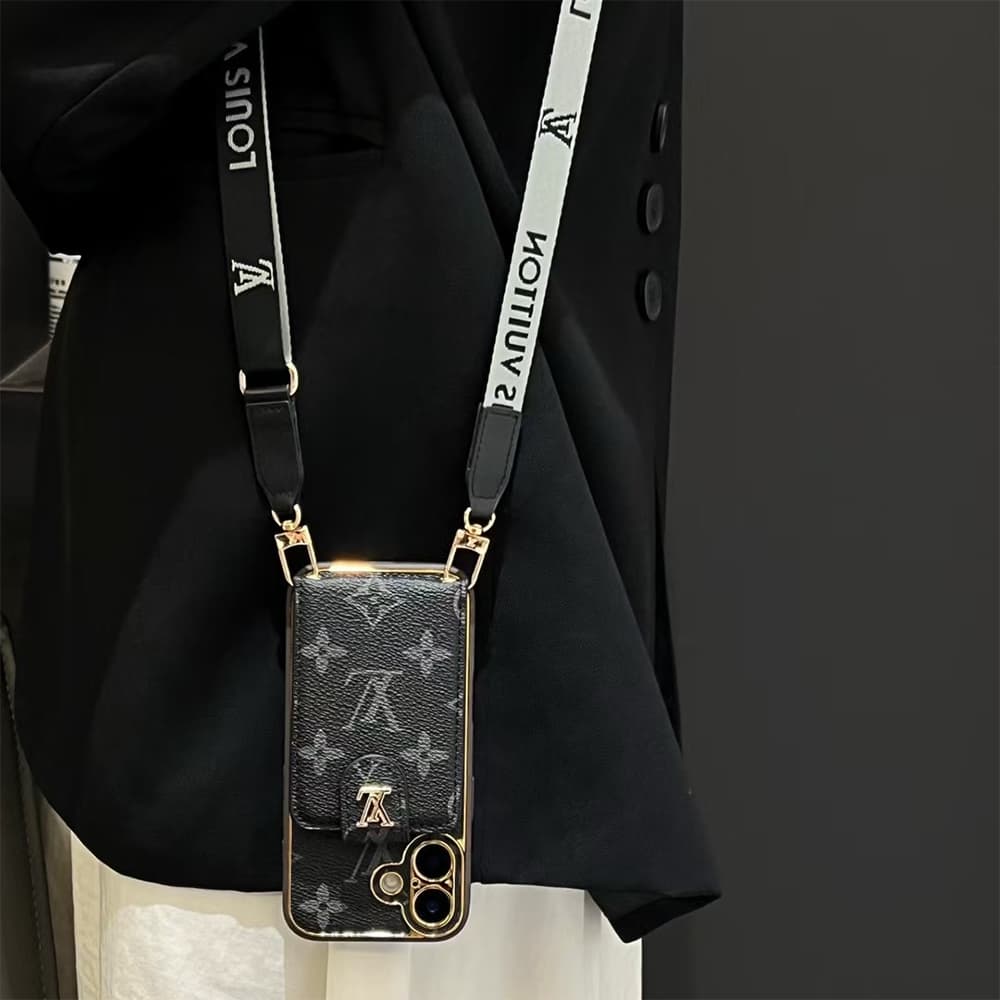 Designer Monogram iPhone Case Collection - LV/Gucci Luxury Cover with Card Holder & Detachable Lanyard Designer Monogram iPhone Case Collection - LV/Gucci Luxury Cover with Card Holder & Detachable Lanyard