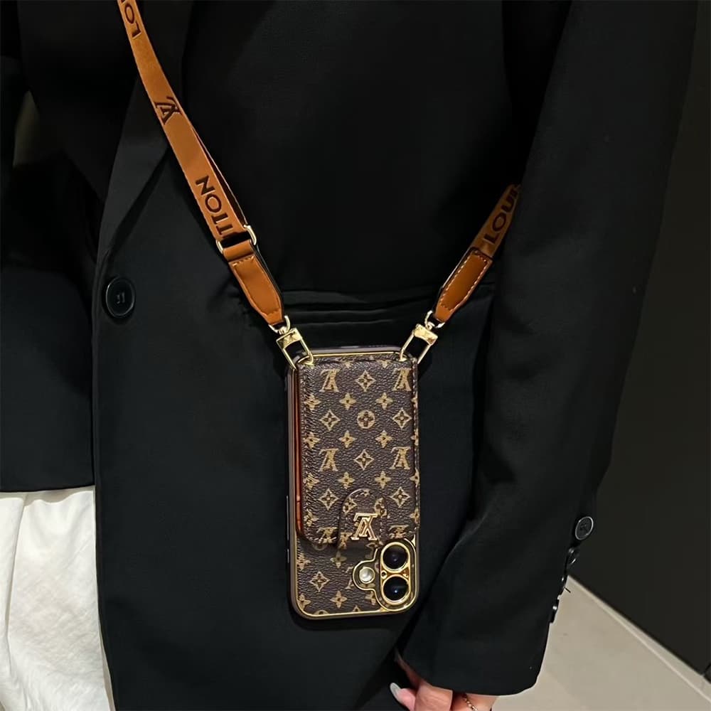 Designer Monogram iPhone Case Collection - LV/Gucci Luxury Cover with Card Holder & Detachable Lanyard Designer Monogram iPhone Case Collection - LV/Gucci Luxury Cover with Card Holder & Detachable Lanyard