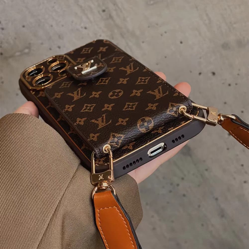 Designer Monogram iPhone Case Collection - LV/Gucci Luxury Cover with Card Holder & Detachable Lanyard Designer Monogram iPhone Case Collection - LV/Gucci Luxury Cover with Card Holder & Detachable Lanyard