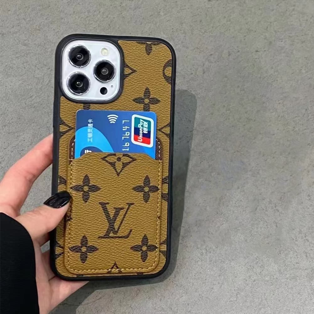 Designer Monogram iPhone Case Collection - LV/Gucci Luxury Cover with Built-in Card Slot Designer Monogram iPhone Case Collection - LV/Gucci Luxury Cover with Built-in Card Slot