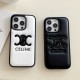 CELINE Minimalist iPhone Case - Double C Logo & Premium PU Leather (Black/White) CELINE Minimalist iPhone Case - Double C Logo & Premium PU Leather (Black/White)
