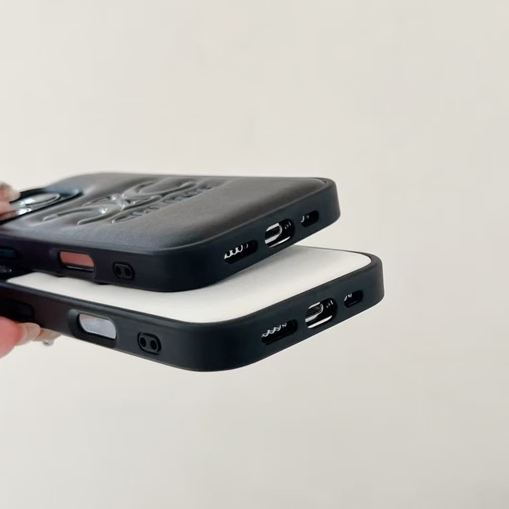 CELINE Minimalist iPhone Case - Double C Logo & Premium PU Leather (Black/White) CELINE Minimalist iPhone Case - Double C Logo & Premium PU Leather (Black/White)