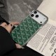 Goyard Y-Monogram Pattern with Silver Plated Frame iPhone Case