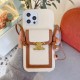 Celine Triomphe Luxury iPhone Case - Floral Jacquard Crossbody Phone Purse with Card Slot Celine Triomphe Luxury iPhone Case - Floral Jacquard Crossbody Phone Purse with Card Slot