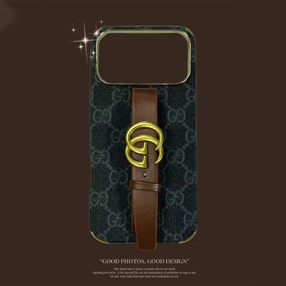 Gucci Adjustable Leather Strap GG Supreme iPhone Case