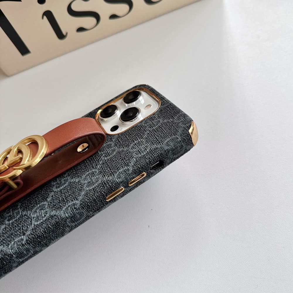 Gucci GG Supreme iPhone Case with Adjustable Leather Strap - Luxury Designer Protection Gucci GG Supreme iPhone Case with Adjustable Leather Strap - Luxury Designer Protection