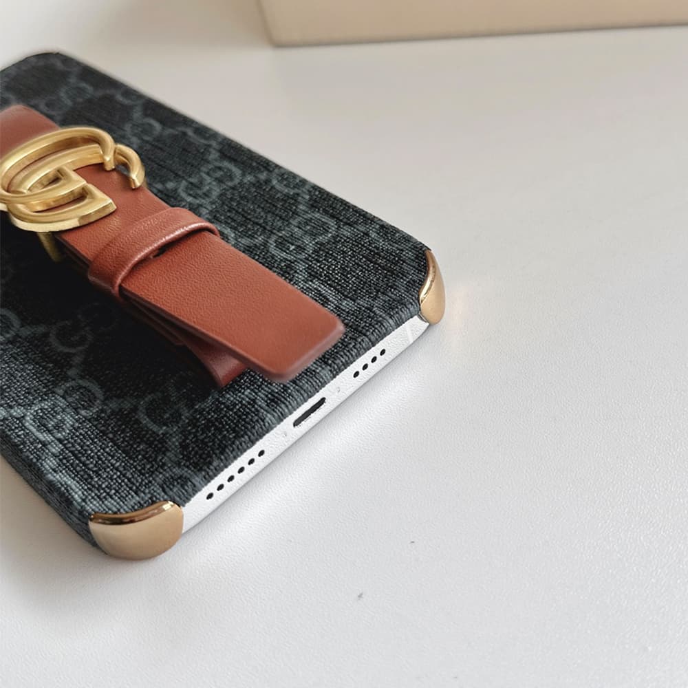 Gucci GG Supreme iPhone Case with Adjustable Leather Strap - Luxury Designer Protection Gucci GG Supreme iPhone Case with Adjustable Leather Strap - Luxury Designer Protection