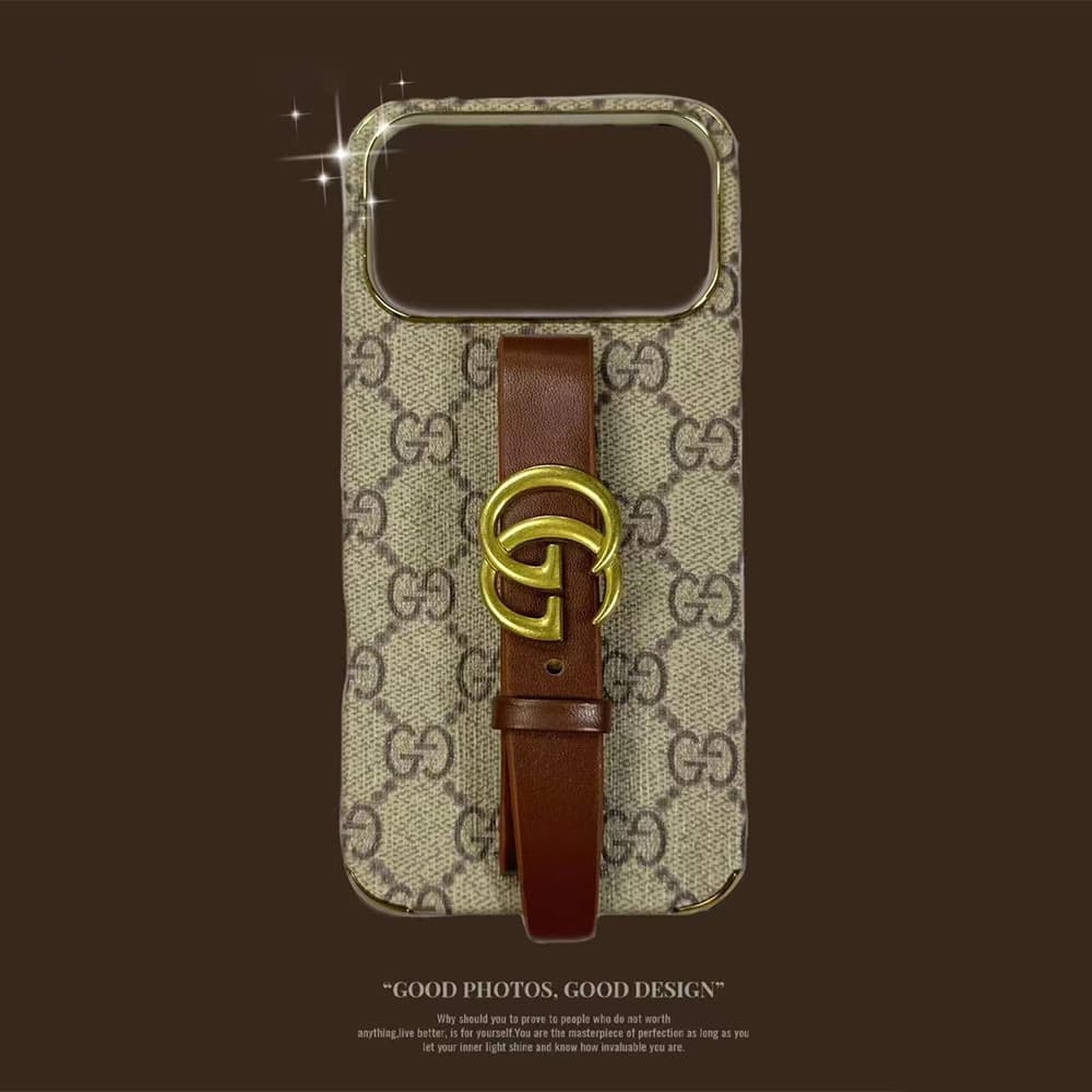 Gucci Adjustable Leather Strap GG Supreme iPhone Case