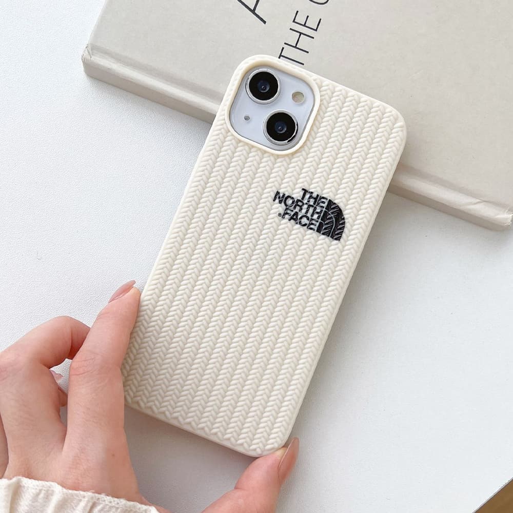 The North Face Luxury iPhone Case - Woven Texture with Logo (Black/Beige) The North Face Luxury iPhone Case - Woven Texture with Logo (Black/Beige)