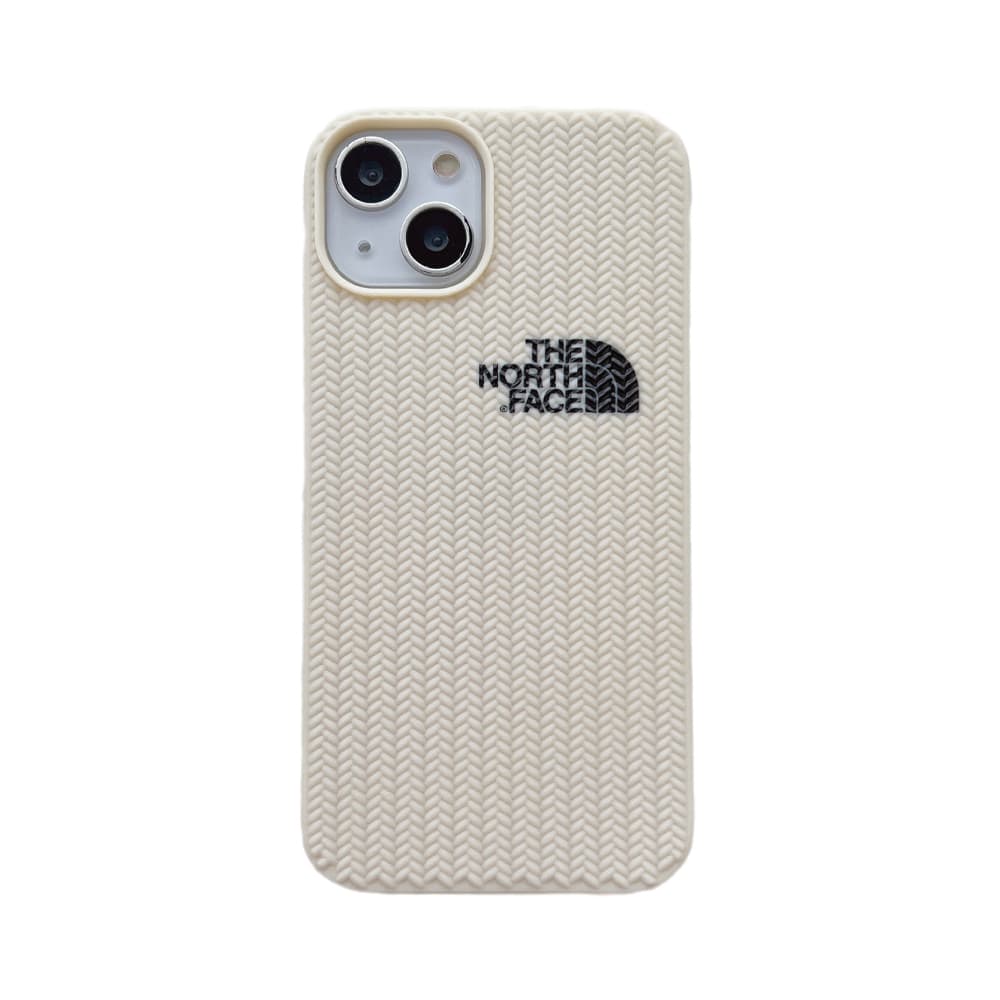 The North Face Luxury iPhone Case - Woven Texture with Logo (Black/Beige)