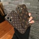 LV & Gucci Full Faux Leather Wrap with Gold Plated Frame iPhone Case