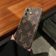Louis Vuitton Luxury iPhone Case - Monogram Leather with Gold Frame (Classic Brown) Louis Vuitton Luxury iPhone Case - Monogram Leather with Gold Frame (Classic Brown)