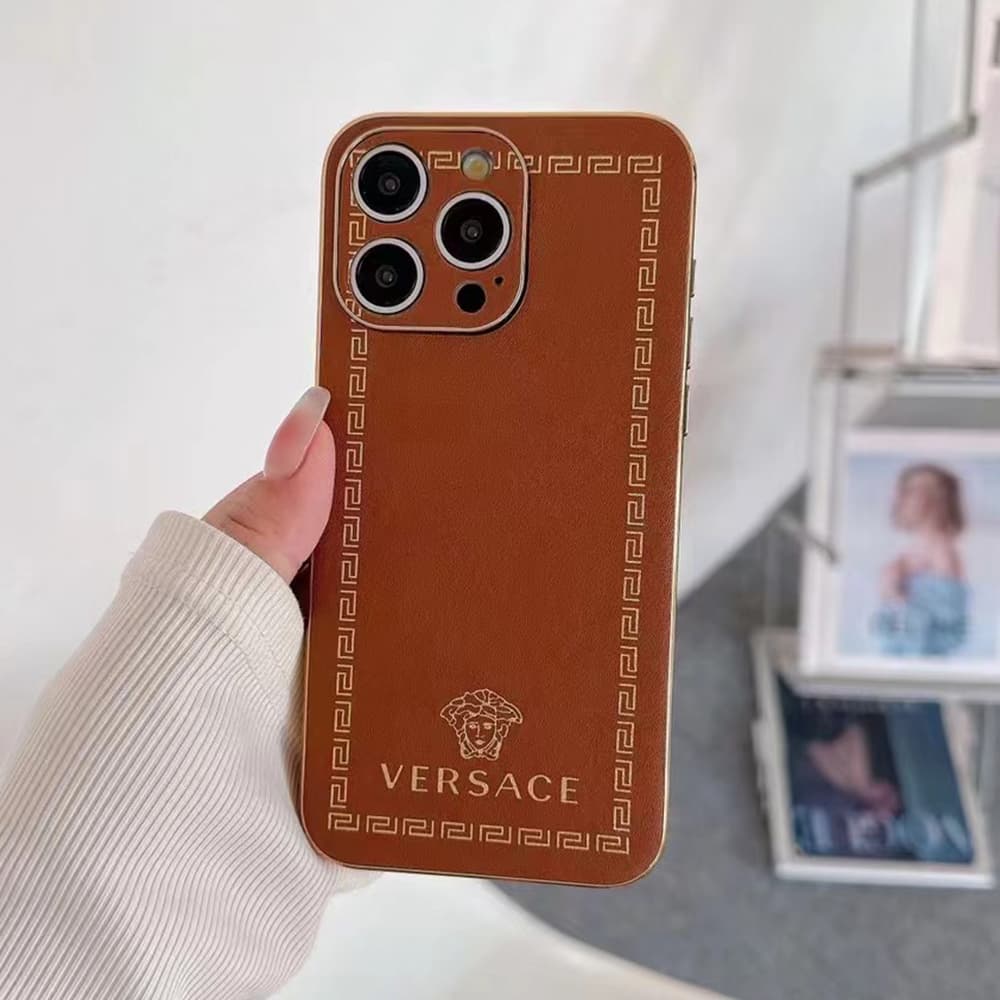 Versace Luxury iPhone Case - Medusa & Greek Key Design in 7 Colors (Gold Accent) Versace Luxury iPhone Case - Medusa & Greek Key Design in 7 Colors (Gold Accent)