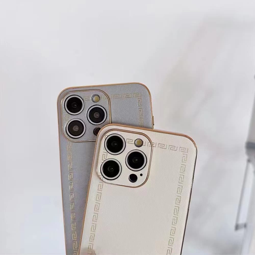 Versace Luxury iPhone Case - Medusa & Greek Key Design in 7 Colors (Gold Accent) Versace Luxury iPhone Case - Medusa & Greek Key Design in 7 Colors (Gold Accent)
