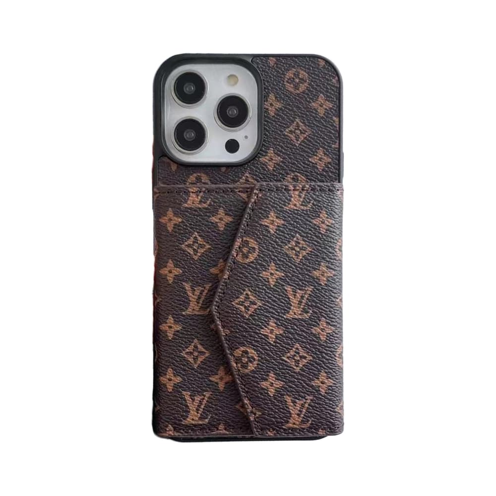 Luxury Designer Phone Case Collection - Louis Vuitton, Gucci & Burberry Patterns with Card Holder (For Apple & Samsung)