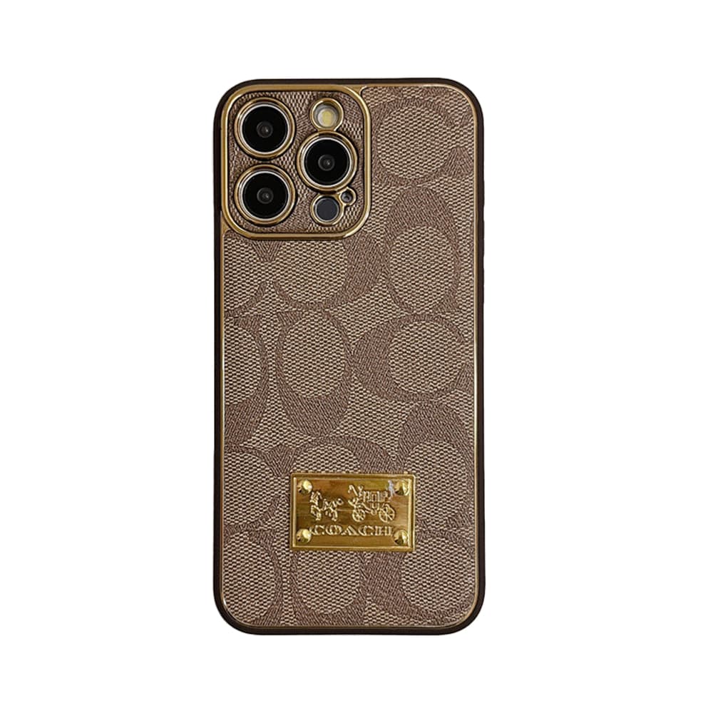 Coach Luxury Phone Case - Signature Print & Metal Logo iPhone Cover for Apple Devices